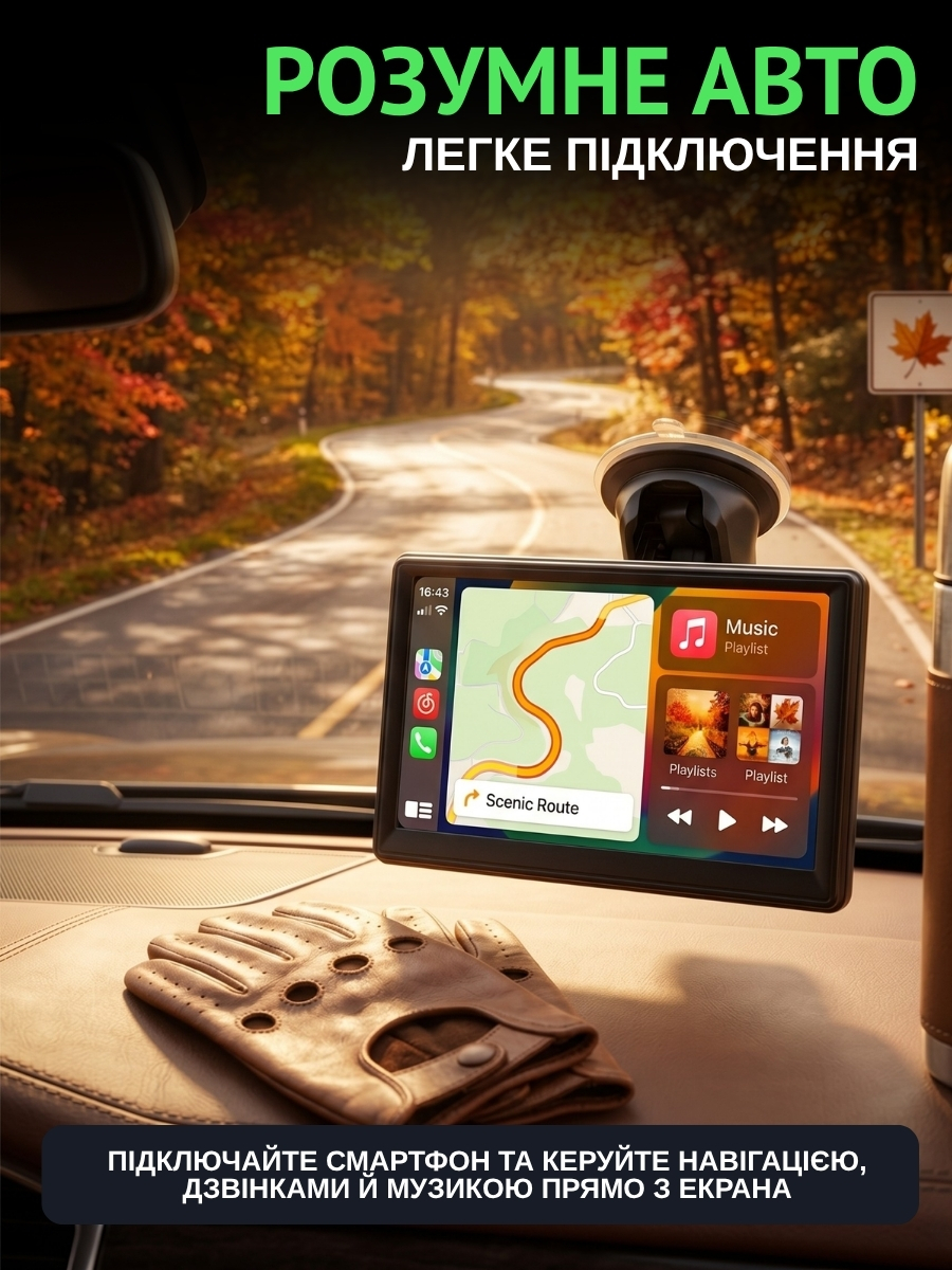 Монітор для авто з CarPlay та Android Auto фото 1